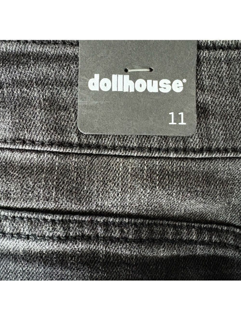 90s Black Mini Skirt O-Ring Metal Zip Denim M Whimsigoth Cyber Y2K Alt Grunge - Picture 11 of 11